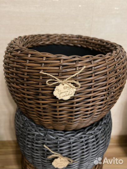 Кашпо горшки для цветов из ротанга