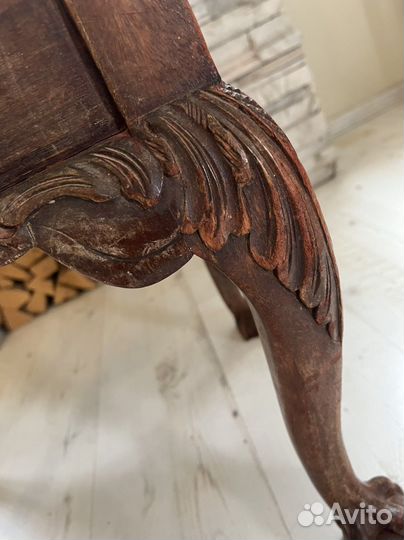 Старинный стул банкетка Ball&Claw для пианино форт