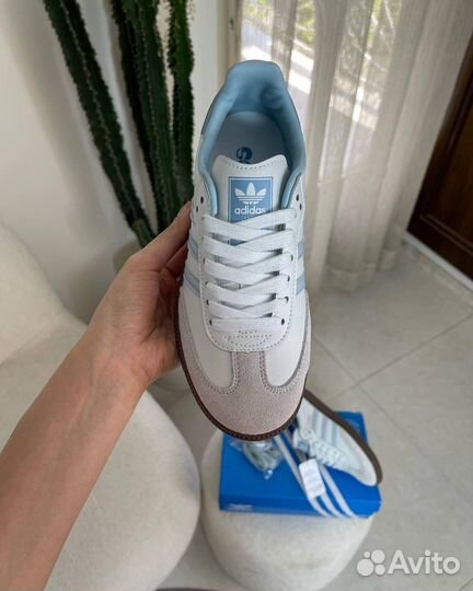 Кроссовки Adidas Samba OG 'White Halo Blue Gum'