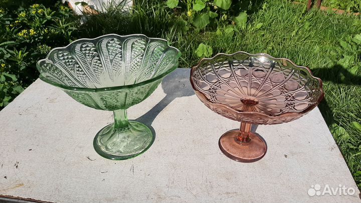 Ваза фруктовница конфетница на ножке СССР