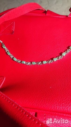 Браслет серебро с изумрудом