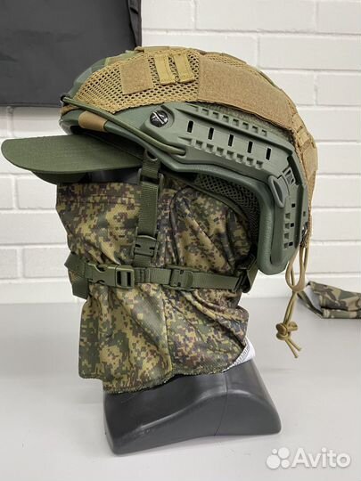 Баллистический шлем без ушей) + чехол, балаклава и