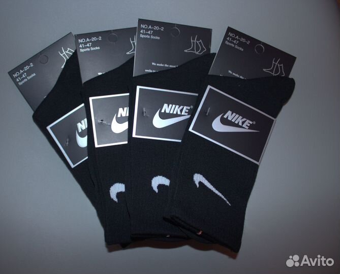 Носки Nike высокие белые/черные (новые)