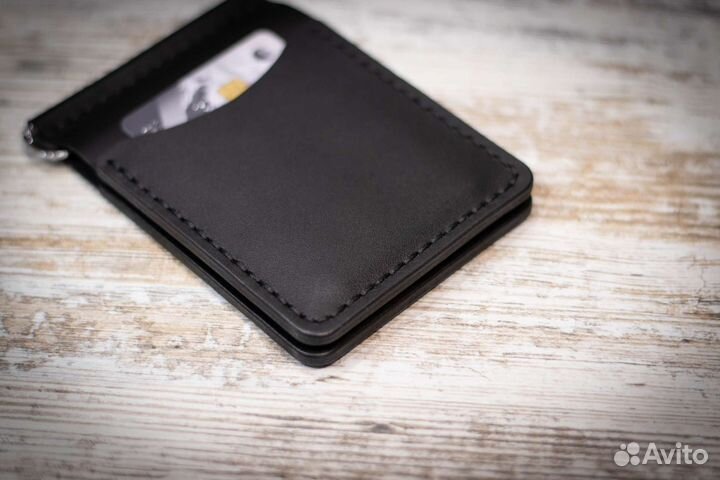 Зажим для денег из натуральной кожи