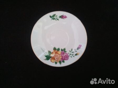 6 чайных, кофейных пар Костяной Фарфор старый Кита