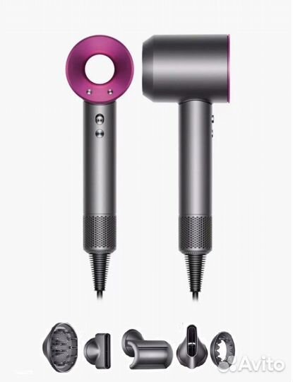 Фен для волос Dyson Supersonic, фуксия, серый
