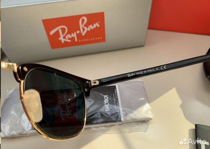 Солнцезащитные очки ray ban clubmaster стекло