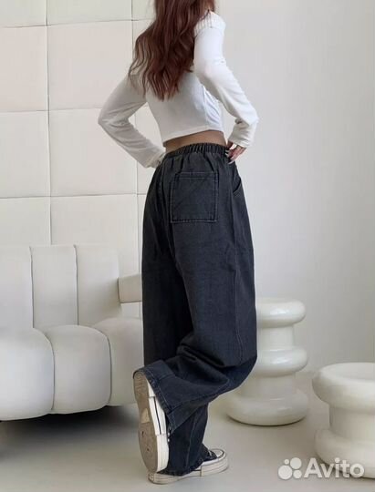 Оверсайз джинсы трубы