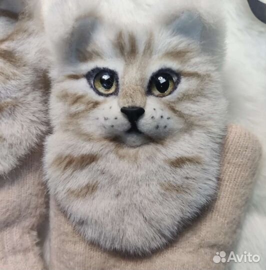 Варежки ручной работы котики подарок