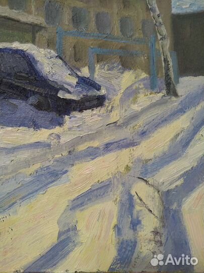 Картина маслом, этюд пейзаж