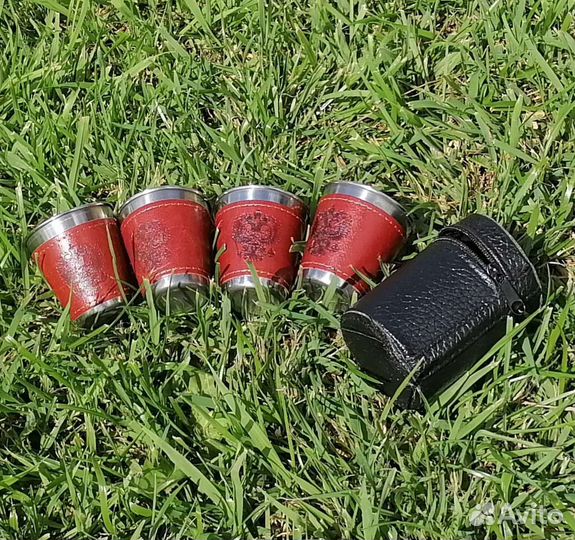 Набор стопок походные в чехле рюмки металлические