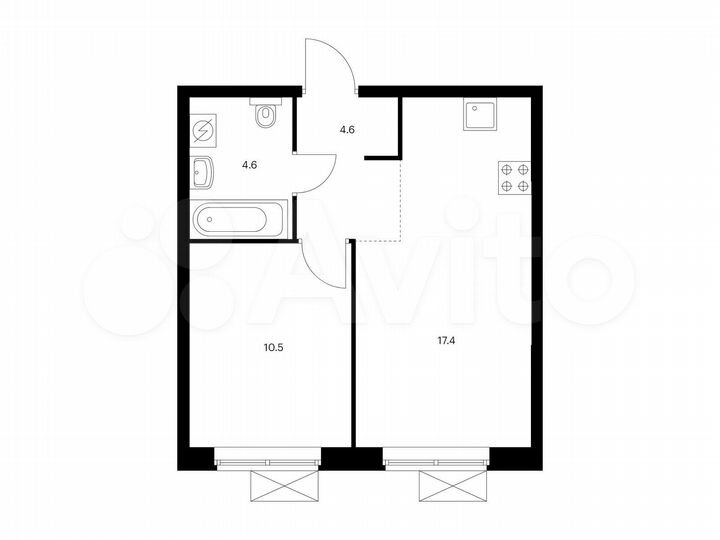 1-к. квартира, 37,1 м², 15/22 эт.