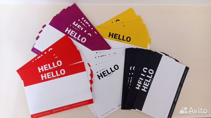 Стикеры наклейки hello my name is