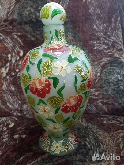 Графин / штоф декоративное цветное стекло роспись