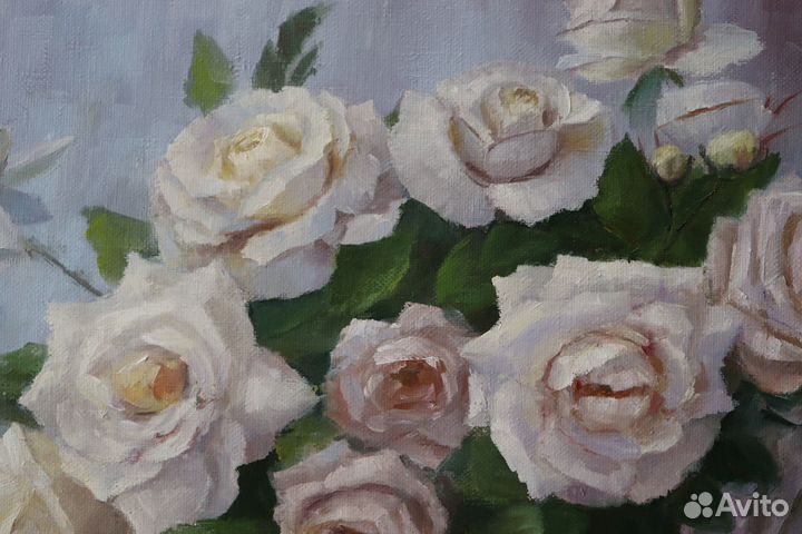 Картина маслом Цветы Розы 40х60см на холсте