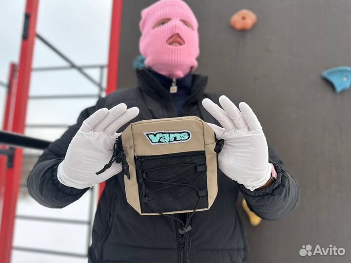 Сумка Vans бежевая, серая