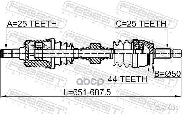 Привод левый Hyundai Elantra/Coupe 00 1214camtlh