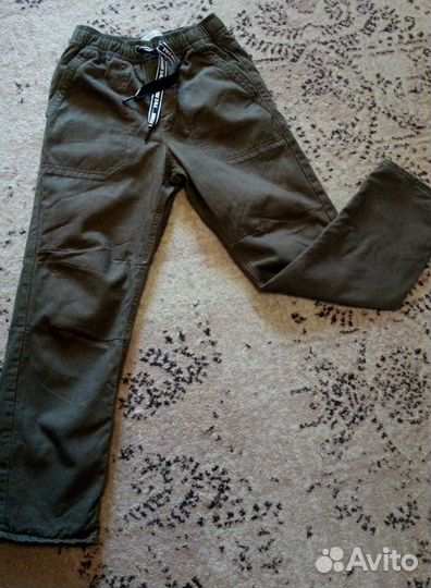 Утеплённые джинсы GJ Straight хаки 140 см 9-10 лет
