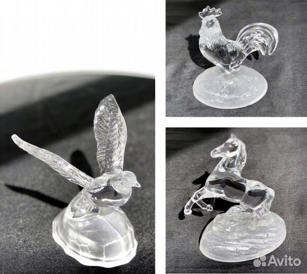 Фигурки животных и птиц хрусталь Cristal d’Arques