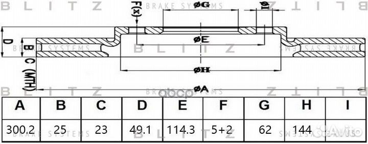 Диск торм.вентил. BS0480 Blitz