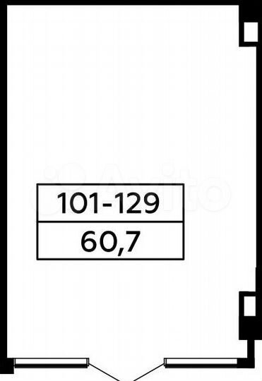 Аренда, торговое помещение, площадь 59.8 кв.м