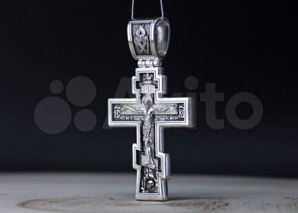 Крест серебряный крупный.Православный крест серебр