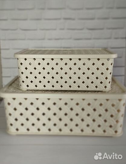 Набор корзин для хранения с крышкой