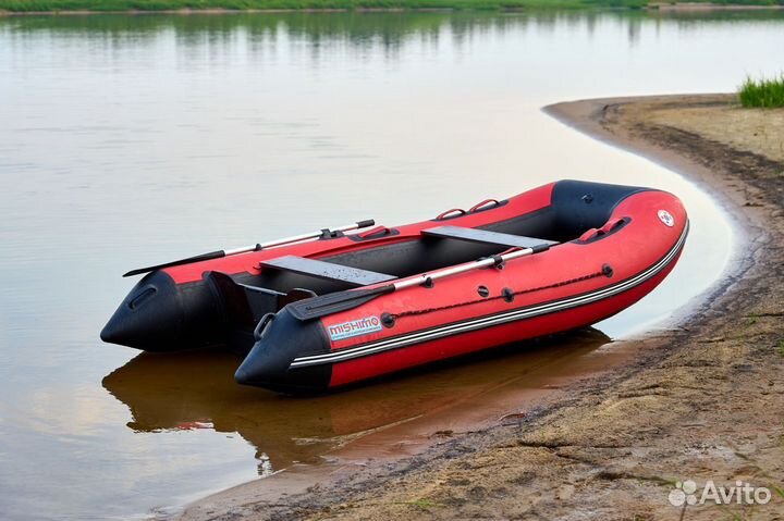Лодка mishimo lite 390 Красно-черный цвет