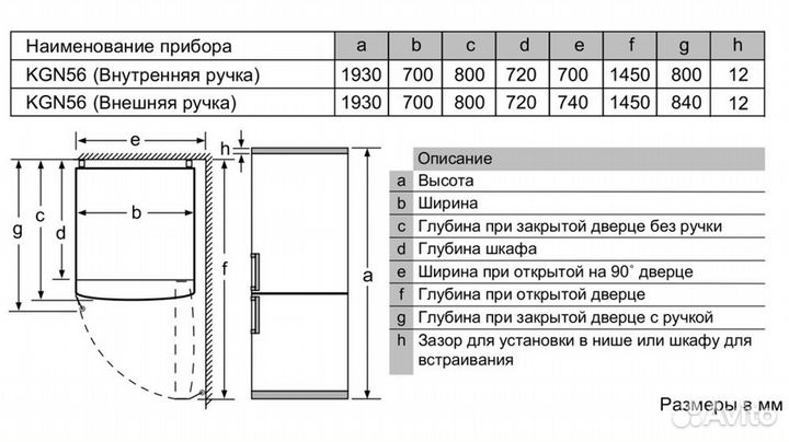Холодильник Bosch KGN56VI20R в наличии
