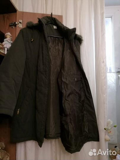 Куртка 62 64 хаки прямая мягкая