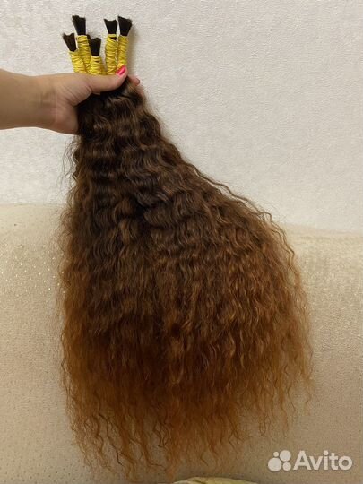 Волосы натуральные для наращивания кудри