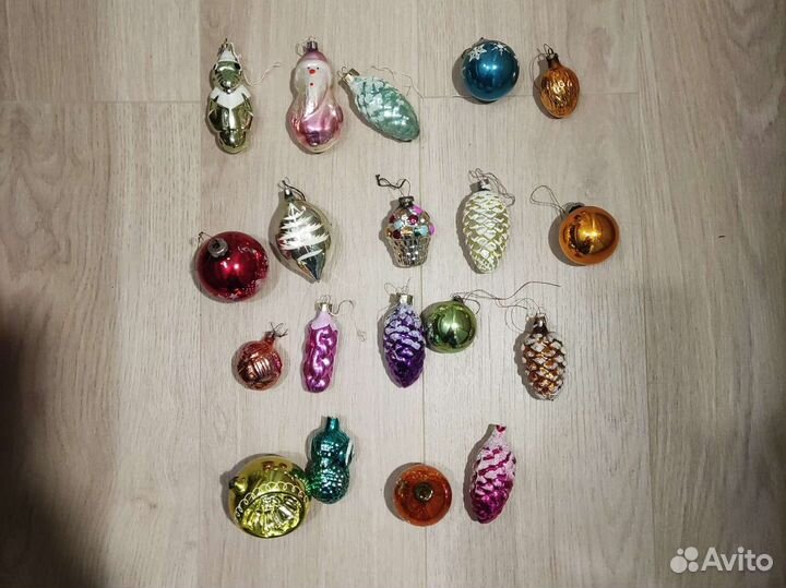 Елочные игрушки СССР Стеклянные, картонаж