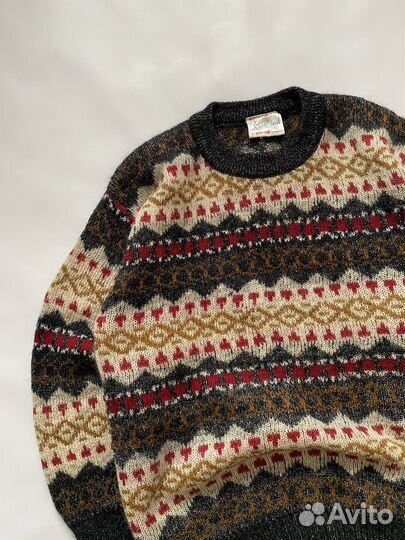 Винтажный мохеровый свитер Шотландия strawberry