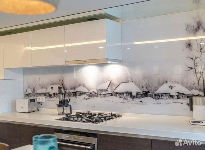 Стеклянный фартук под заказ