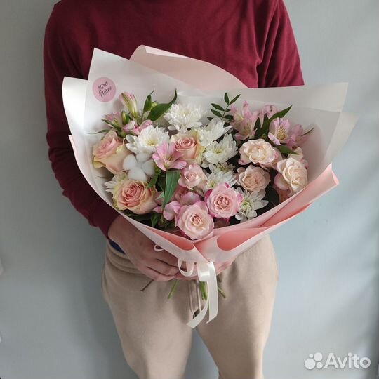 Сборный букет из роз и хризантемы