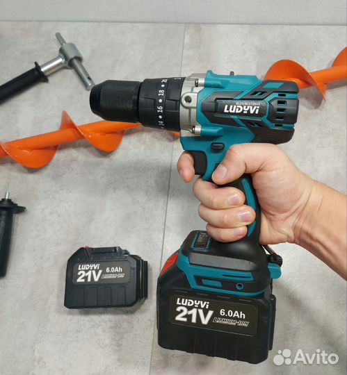 Шуруповерт Ludyvi 6Ah ледобур, Тонар Мотошторм 110