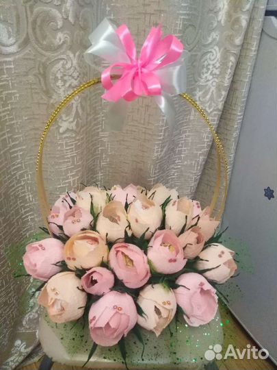 Букеты из гофре с конфетами