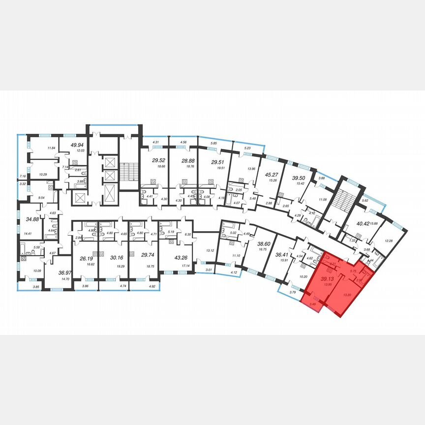 1-к. квартира, 41,6 м², 16/22 эт.