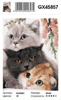 Картина по номерам 40*50 "Три кота"