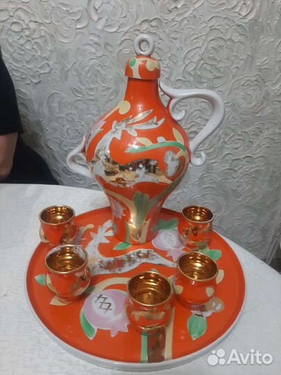 Ликерный набор,Дулево,золотой олень