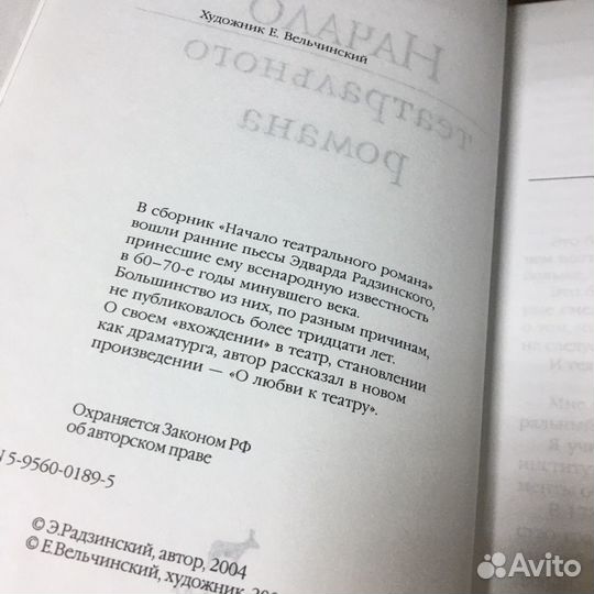 Начало театрального роман 2004 год