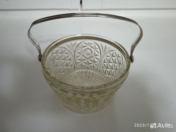 Салатник/сахарница с металлической ручкой