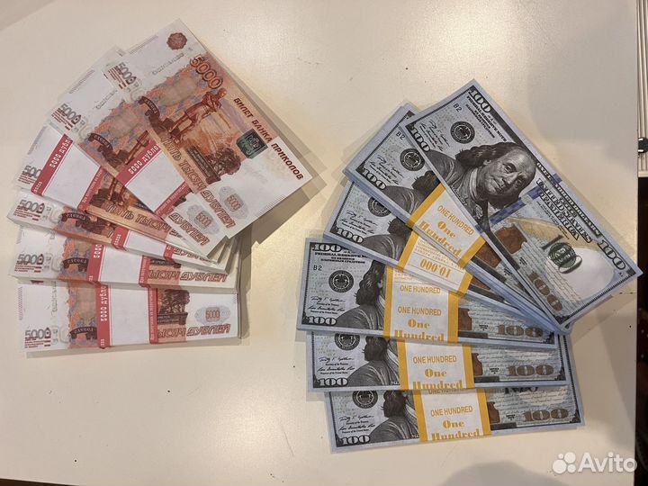 Банкноты банка приколов 100 дол., 5000 р