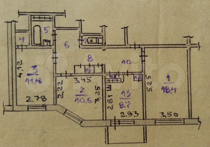 3-к. квартира, 68 м², 4/5 эт.