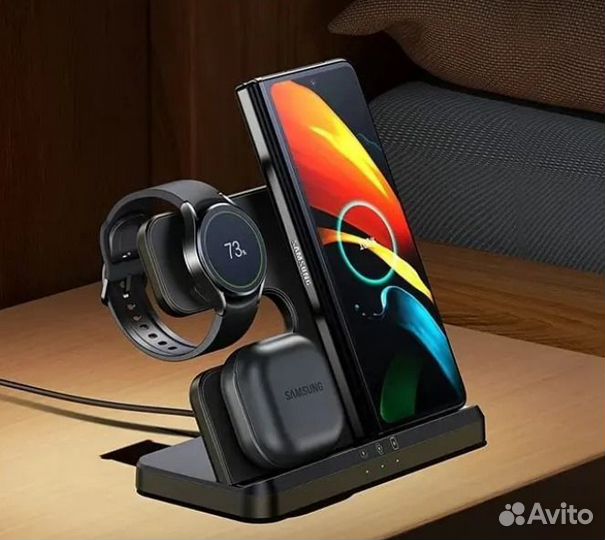 Беспроводное зарядное устройство 3 в 1, подставка