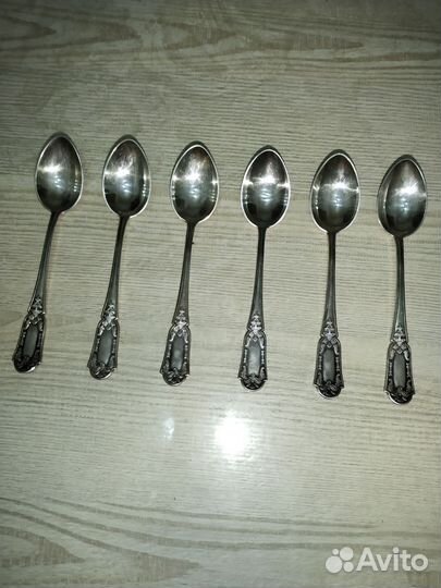 Набор чайных ложек серебро 916