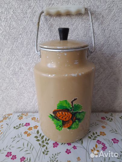 Бидон алюминевый СССР 3л., крышка для жаровни