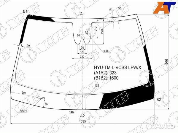 Стекло лобовое hyundai santa FE