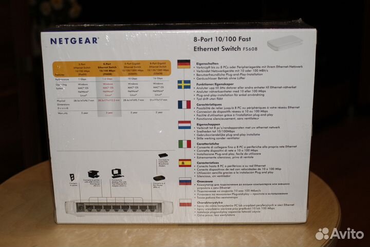 Netgear FS608/ Коммутатор для подключения до 8 ком