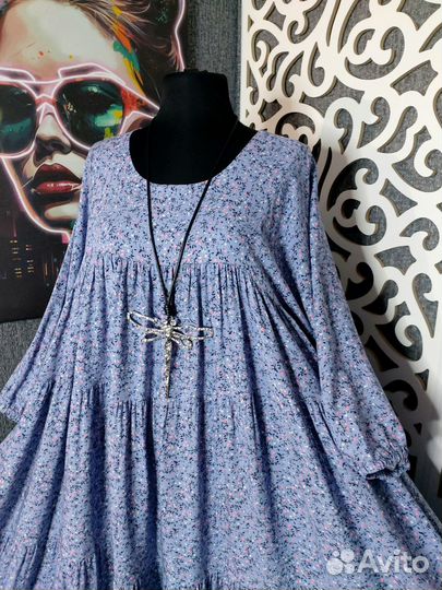 Платья хомут оверсайз до 62р